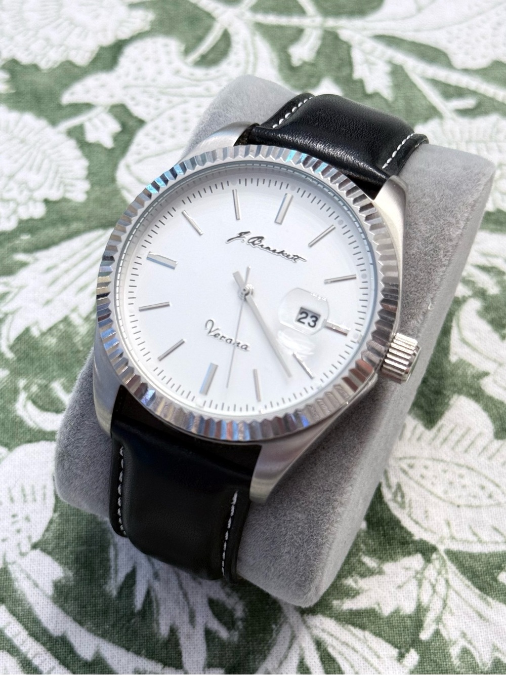 J. Bruneau Vecana White Dial Men’s Dress Watch